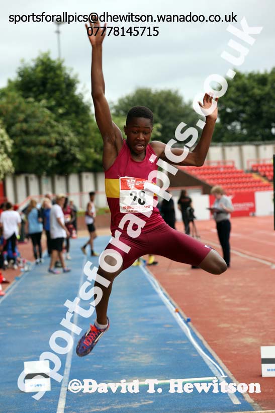 Junior boys long jump, English Schools Track and Field. Photo: David T. Hewitson/Sports for All Pics